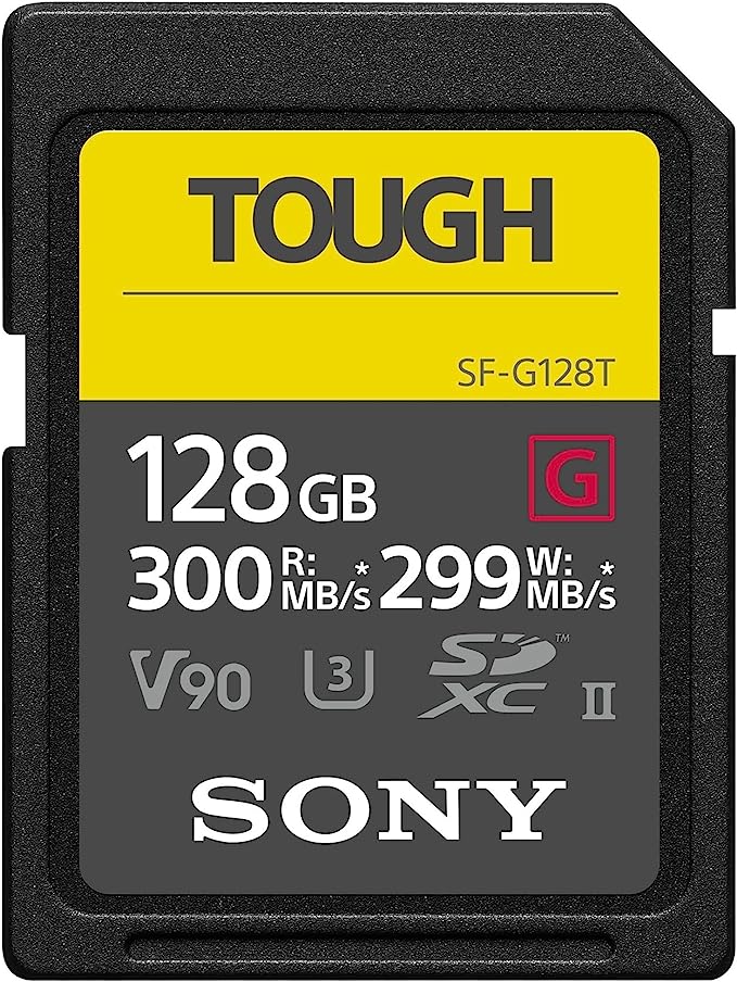 Sony TOUGH-G series SDXC UHS-II Card 128GB, V90, CL10, U3, Max