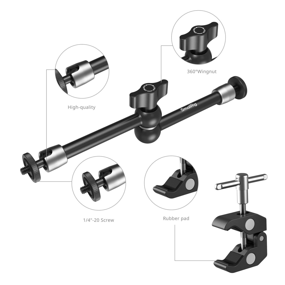 SmallRig Crab-Shaped Clamp for Phones (9.8") 5326