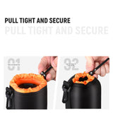 NEEWER 4 Pack Camera Lens Bag - Black/Orange