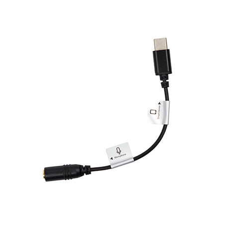 ProMaster Audio Cable USB-C male straight - 3.5mm TRRS female straight - 4 1/2" straight adapter cable - Image 1