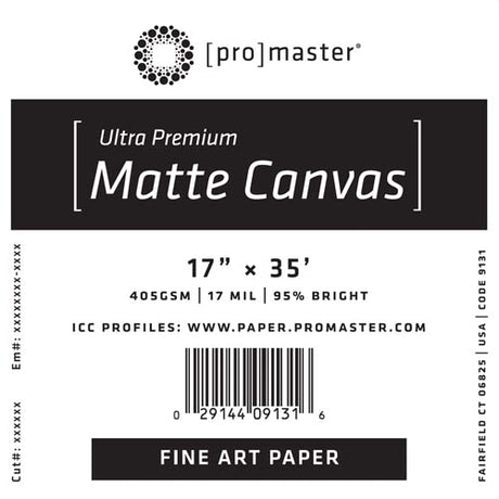 ProMaster Ultra Premium Matte Canvas 17" x 35' Roll - Image 1