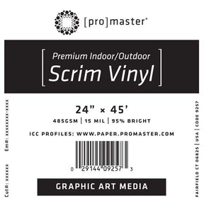 ProMaster Premium Indoor/Outdoor Scrim Vinyl 24" x 45' Roll  - Image 1