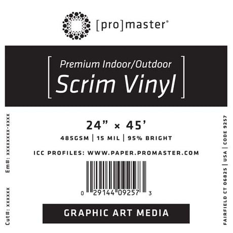 ProMaster Premium Indoor/Outdoor Scrim Vinyl 24" x 45' Roll  - Image 1