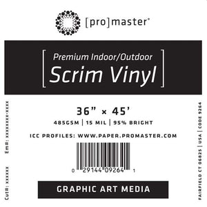 ProMaster Premium Indoor/Outdoor Scrim Vinyl 36"x45' Roll