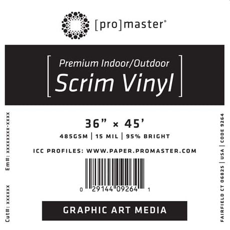 ProMaster Premium Indoor/Outdoor Scrim Vinyl 36"x45' Roll - Image 1