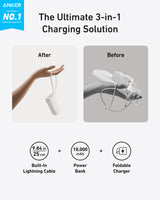 Anker Power Bank (10K, Fusion, Built-In Cable)