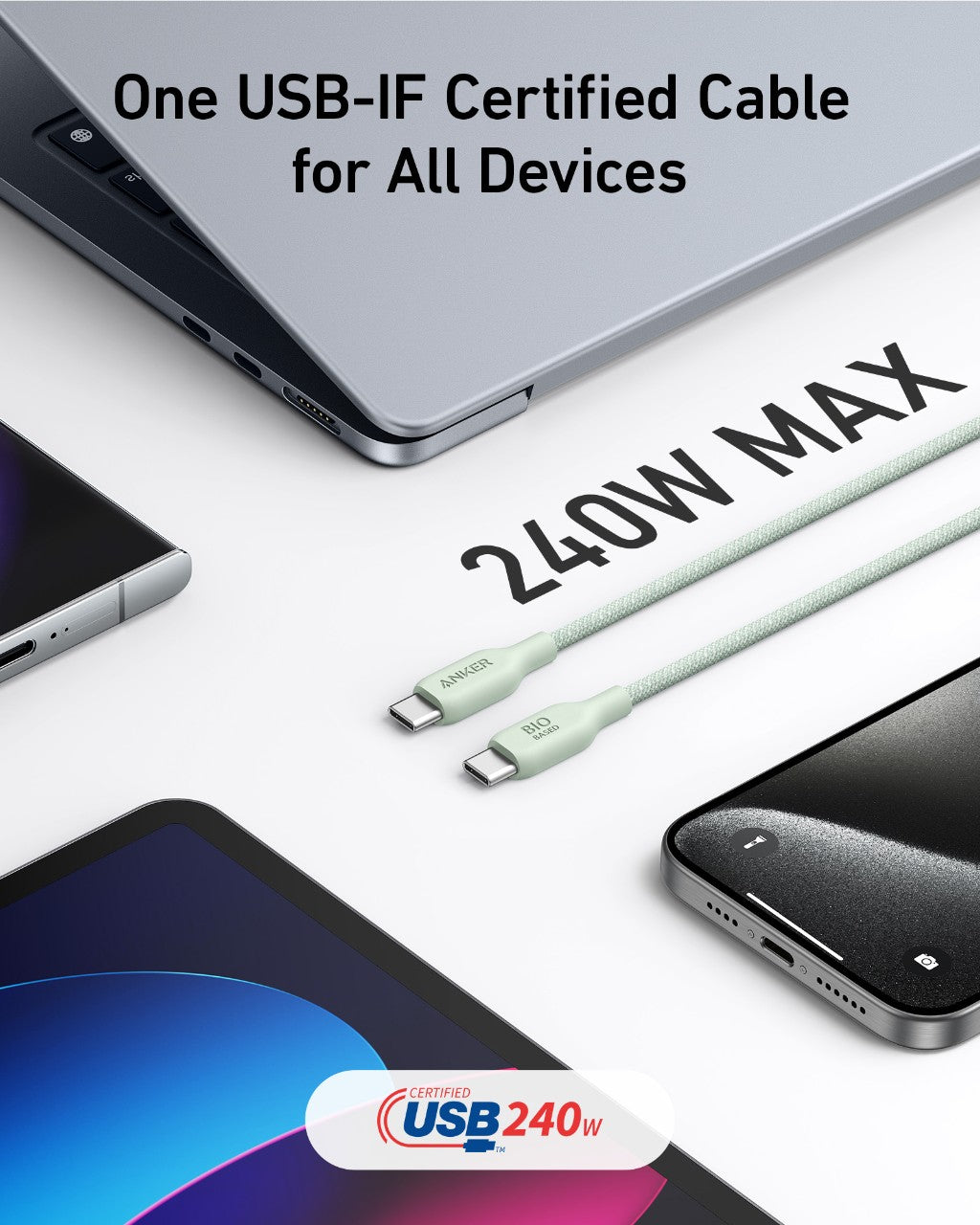 Anker 543 USB-C to USB-C Cable (Bio-Braided, 6 ft)
