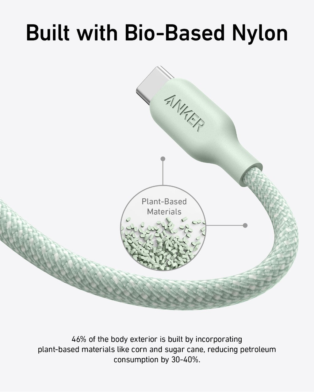 Anker 543 USB-C to USB-C Cable (Bio-Braided, 6 ft)