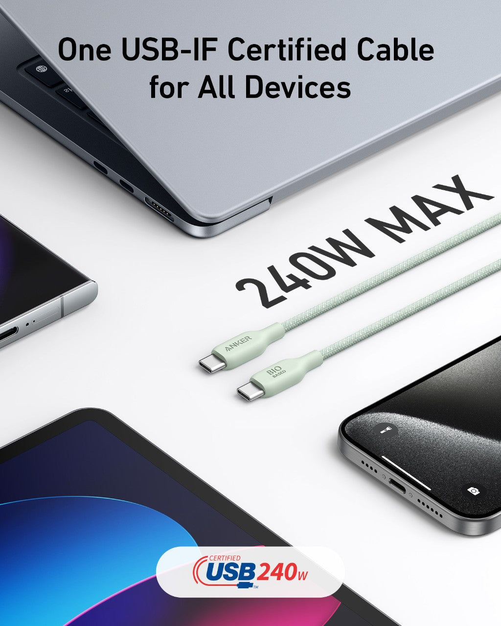 Anker 543 USB-C to USB-C Cable (Bio-Braided, 6 ft)