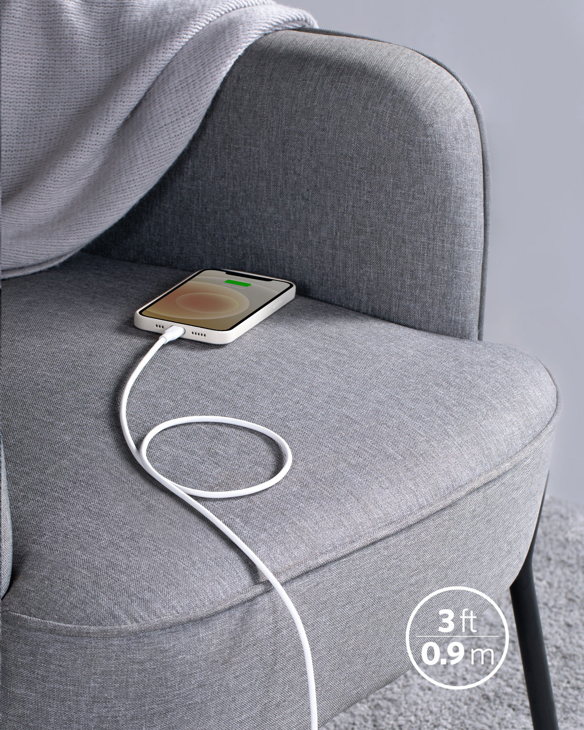 Anker 641 USB-C to Lightning Cable (Flow, 3 ft Silicone)