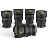 NiSi ATHENA PRIME Full Frame Cinema Lens Kit with 5 Lenses 14mm T2.4, 25mm T1.9, 35mm T1.9, 50mm T1.9, 85mm T1.9 + Hard Case 