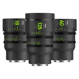 NiSi ATHENA PRIME Full Frame Cinema Lens ADD-ON Kit with 3 Lenses 18mm T2.2, 40mm T1.9, 135mm T2.2 + Hard Case (E Mount | No 