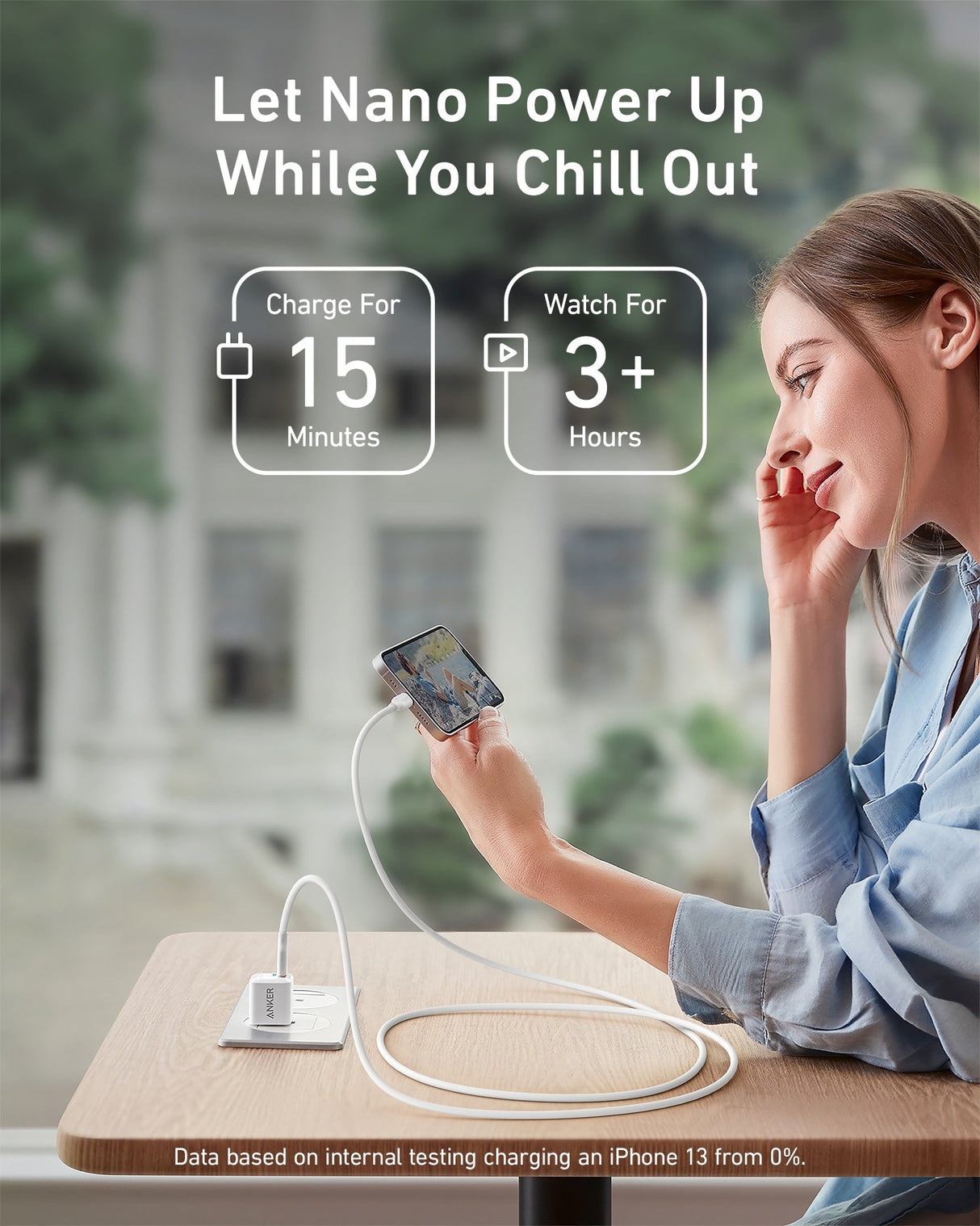 Anker 511 Charger (Nano) with USB-C to Lightning Cable
