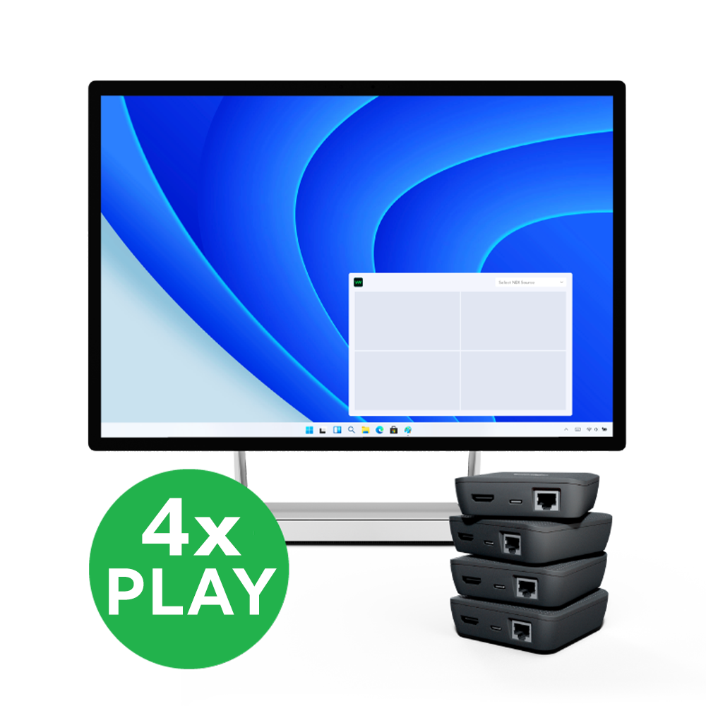BirdDog VideoWall Bundle Includes 4x BirdDog PLAY and 1x VideoWall Software License