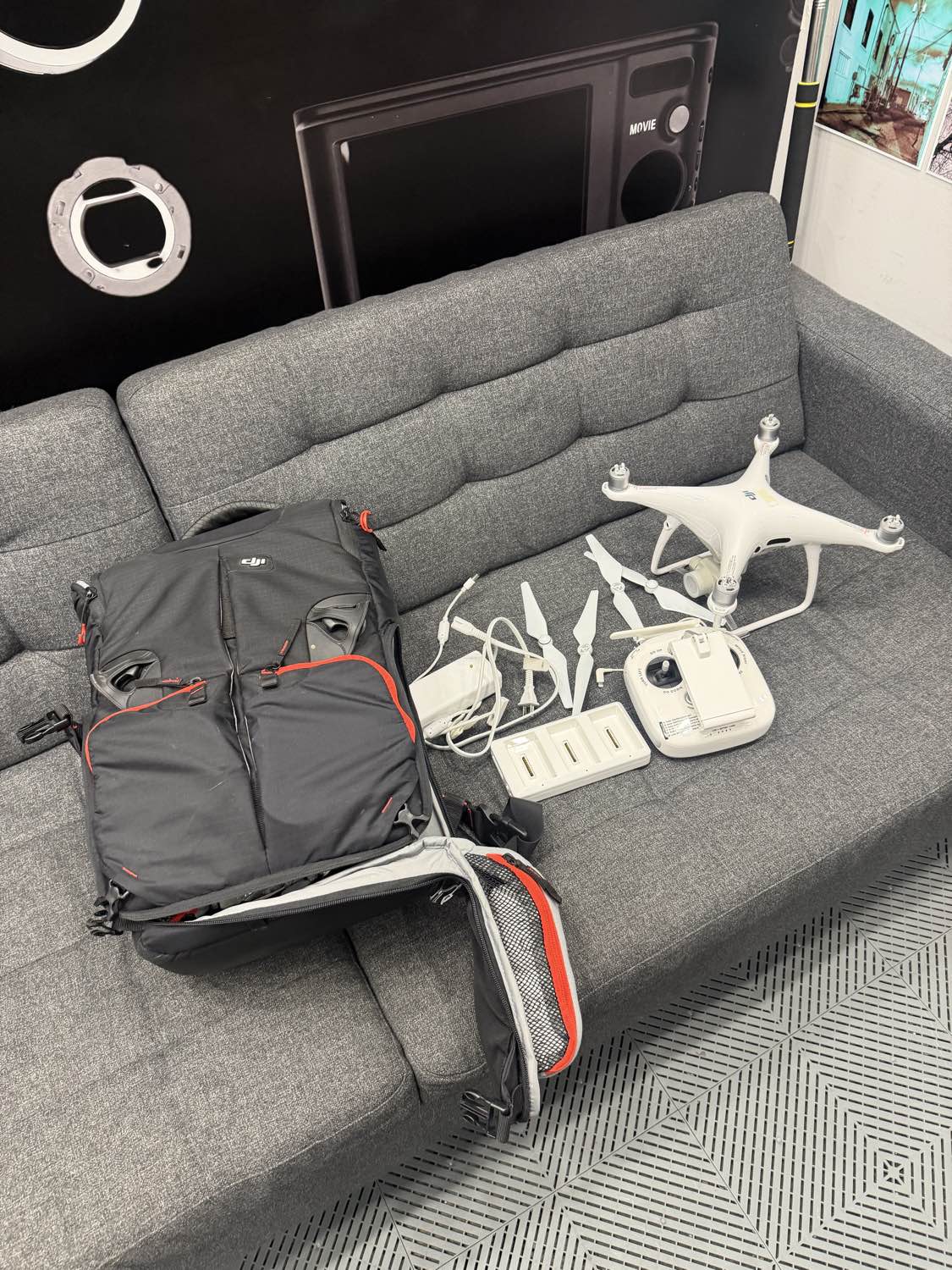 Used DJI Phantom Drone with Backpack & Accessories