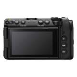 Sony FX5 cinema camera rear view with battery compartment and controls