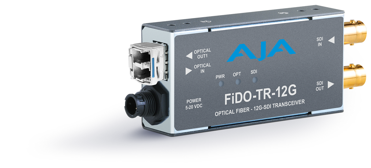AJA 1-Channel 12G-SDI/LC Single Mode LC Fiber Transceiver