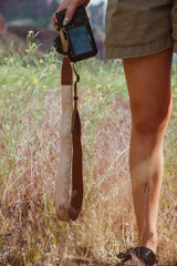 Flower Field Tan Camera Strap