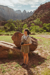 Flower Field Tan Camera Strap