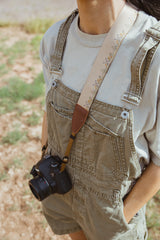 Flower Field Tan Camera Strap