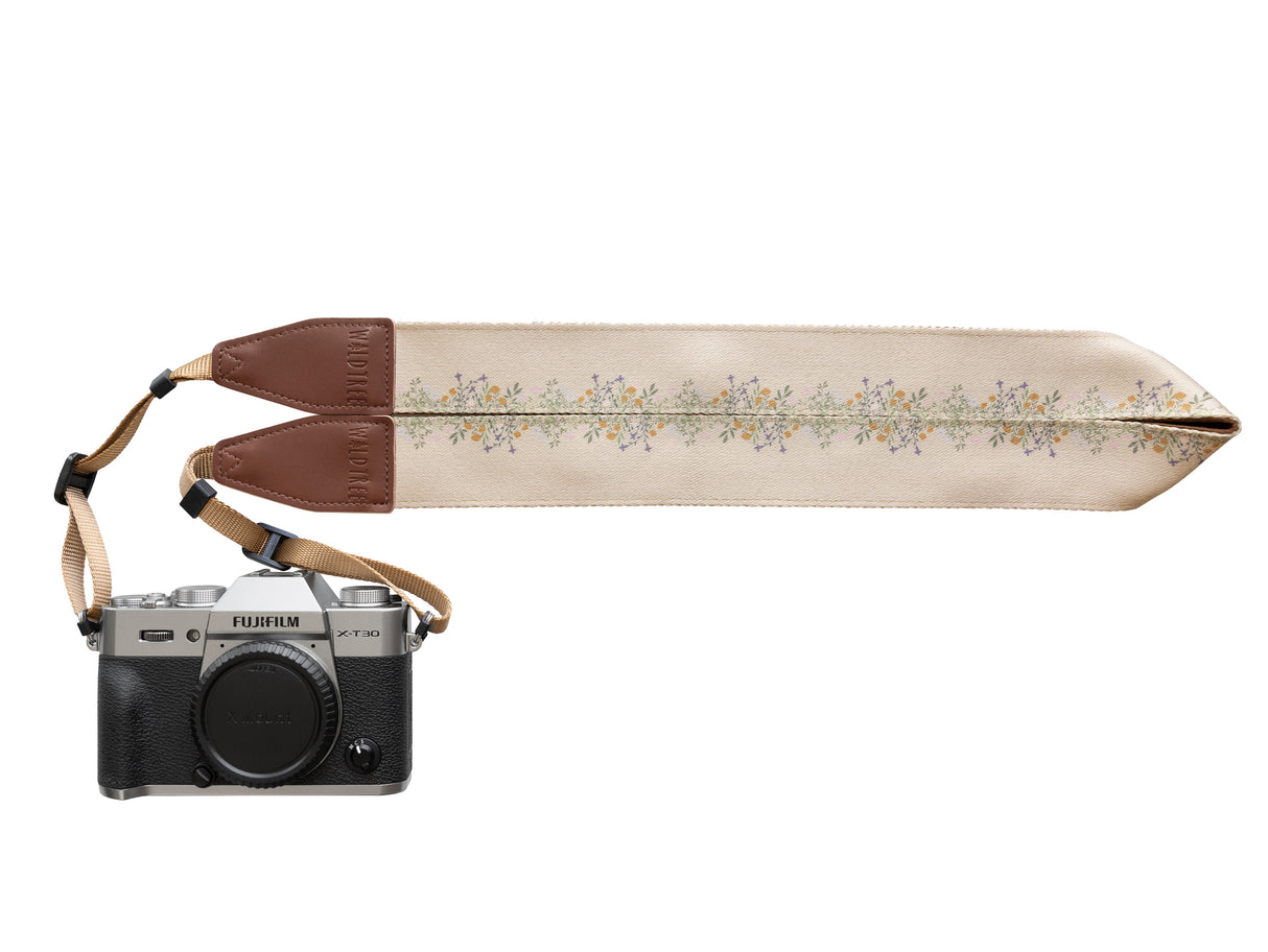Flower Field Tan Camera Strap