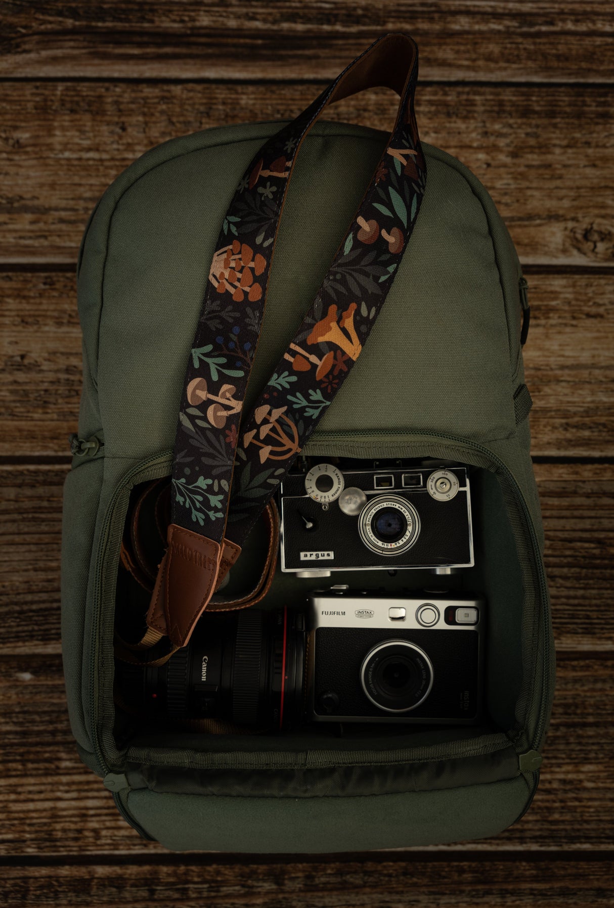 Forest Foliage Camera Strap