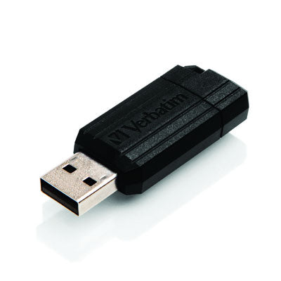 Verbatim PinStripe USB Flash Drive Black TAA 128GB