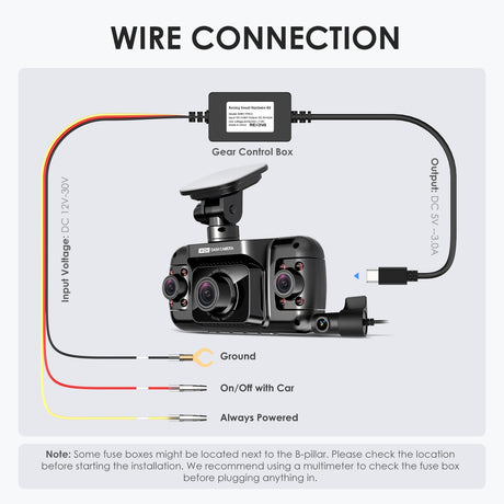 Rexing Dash Cam Smart Hardwire Kit with GPS Logger, Type-C Hard Wire Kit Fuse Only for R4 Dashcam, L4 Series and RH2 Series, Rexing 12V-30V to 5V/2A Type-C Port Charger Power Cord, Gift 8 Fuse Tap Cable and Installation Tool (11.5ft)