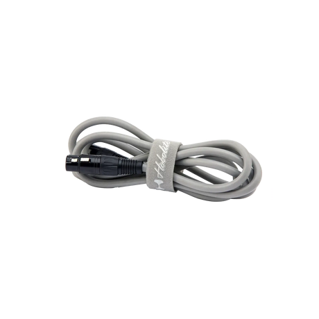 Coiled grey Hobolite Pro DC cable with black connector, secured by velcro strap with Hobolite logo.