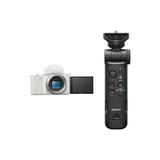Bundle - Sony ZV-E10 (Body Only, White) and GP-VPT3 Shooting Grip with Wireless Remote (Black)
