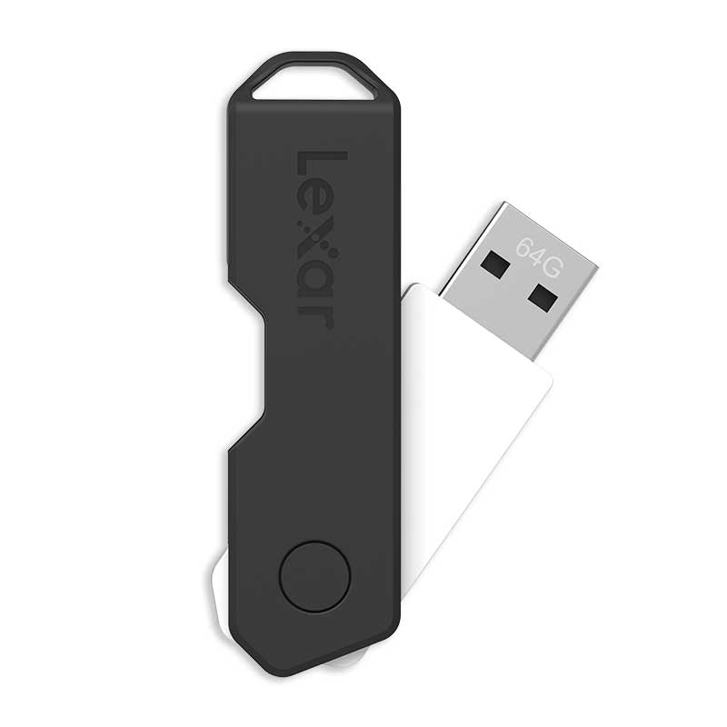 Lexar 64GB JumpDrive TwistTurn2 USB 2.0 Flash Drive Black