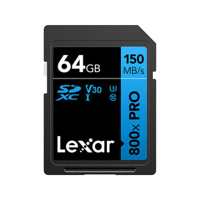 Lexar High-Performance SDXC Memory Card 800x PRO Class 10 UHS-I U3 Blue Series 64GB