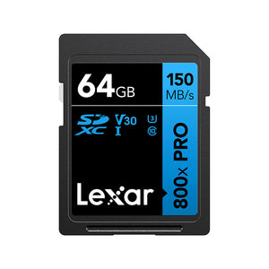 Lexar High-Performance SDXC Memory Card 800x PRO Class 10 UHS-I U3 Blue Series 64GB