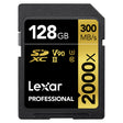 Lexar Professional SDXC Memory Card 2000x 128GB Class 10 V90 UHS-II U3 W/O Reader R300/W260MBs