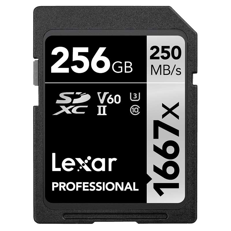 Lexar Professional SDXC Memory Card 1667x 256GB Class 10 UHS-II U3 V60