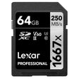 Lexar Professional SDXC Memory Card 1667x 64GB Class 10 UHS-II U3 V60