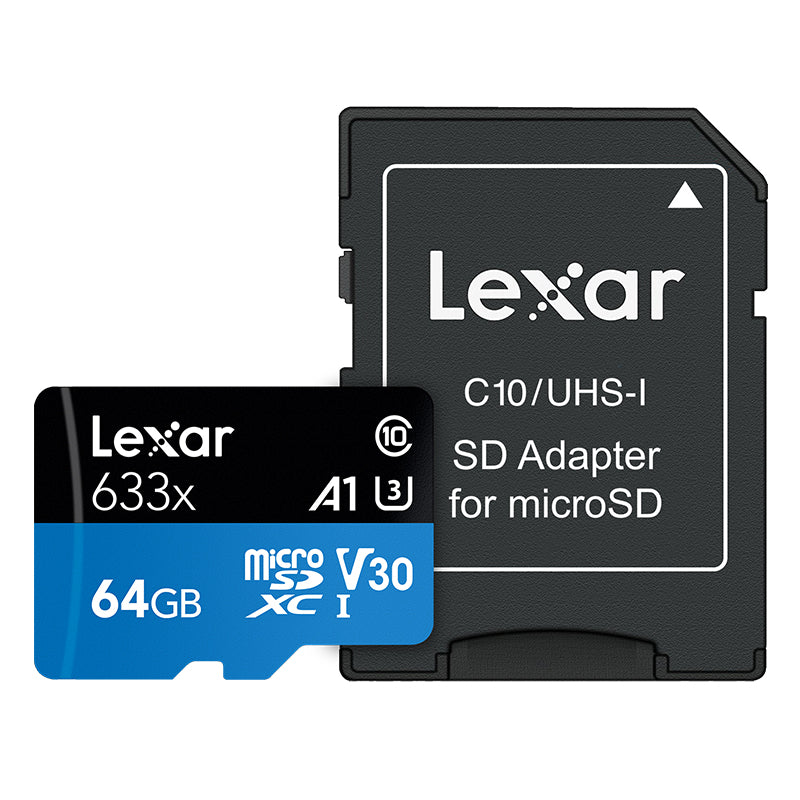 Lexar High Performance MicroSDXC 633x UHS-I w/ SD Adapter 64GB