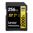 Lexar Professional SDXC Memory Card 2000x 256GB Class 10 V90 UHS-II U3 W/O Reader R300/W260MBs