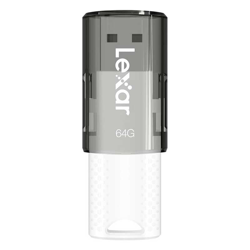 Lexar 64GB JumpDrive S60 USB 2.0 Flash Drive w/ cap White/Black