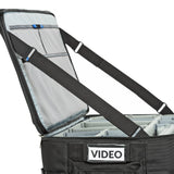 Interior lid straps securing gear in the Production Manager 50
