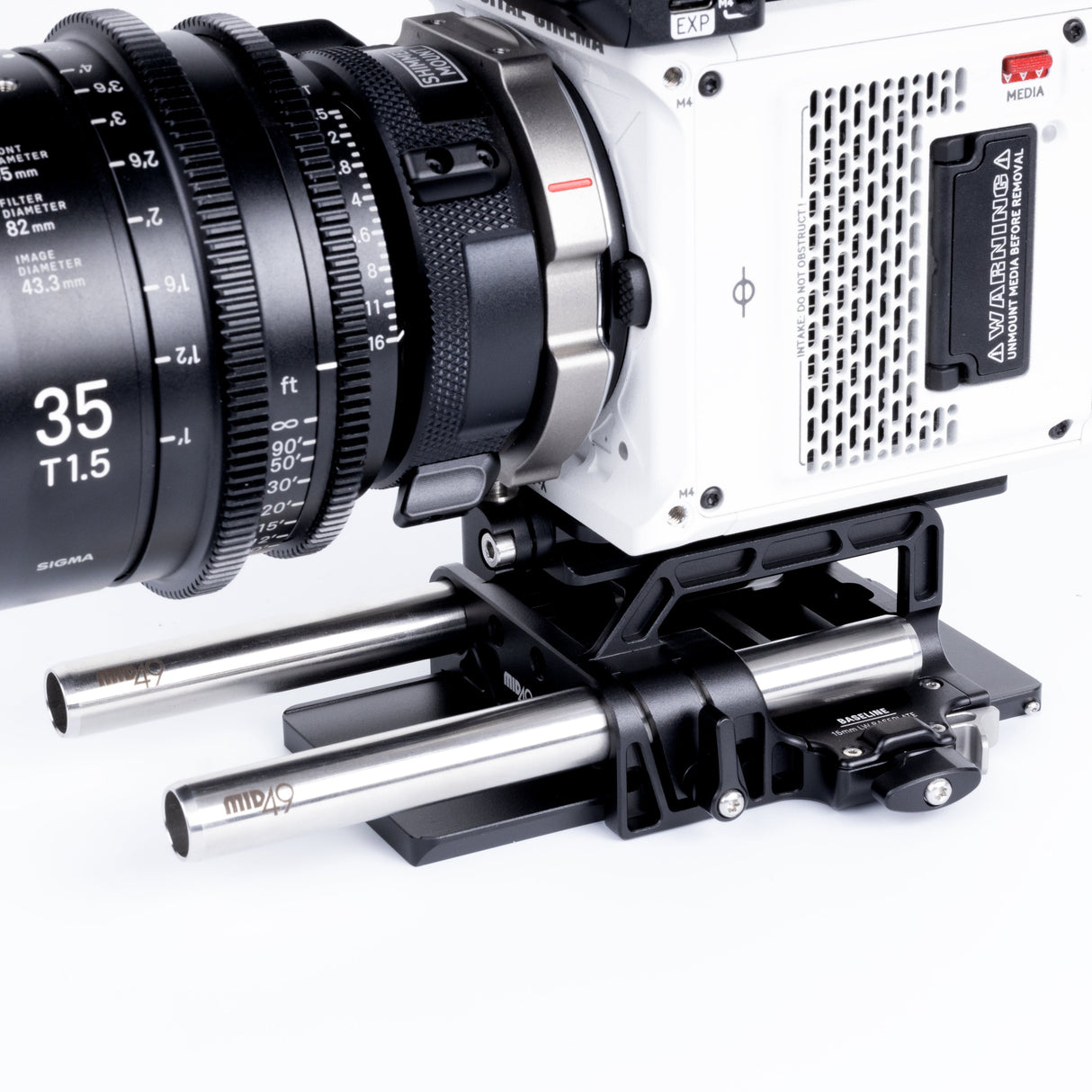 Baseline 15mm LW (RED KOMODO, KOMODO-X  /  Blackmagic Pocket 4K / FREEFLY Ember S5K Baseplate)