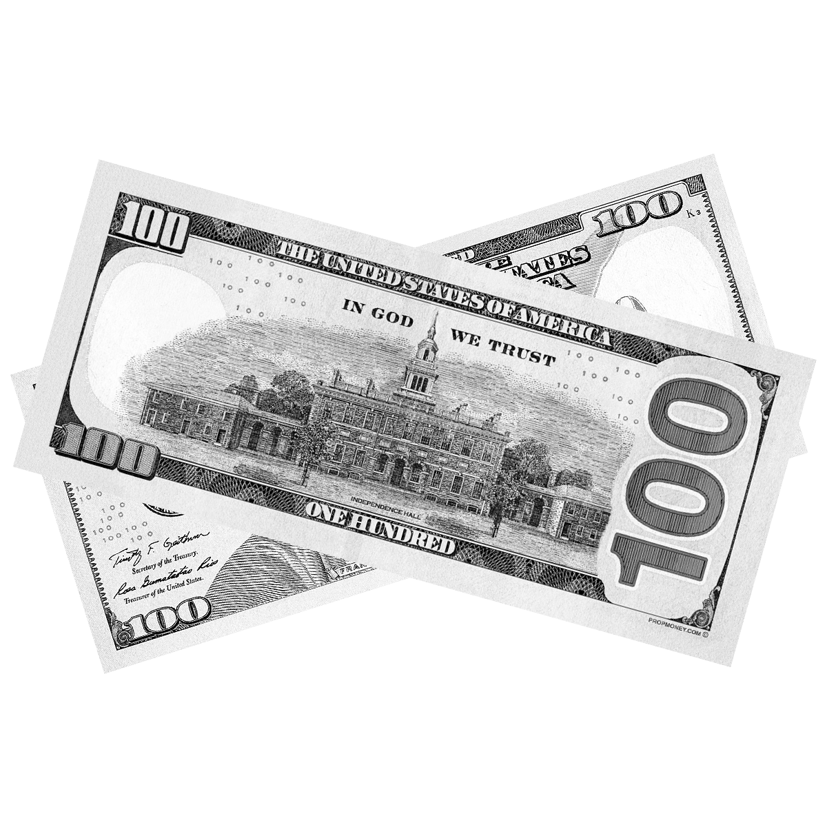 100x $100 New Series Monochrome Gray Bills