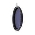NiSi 49mm ND-VARIO Pro Nano 1.5-5 Stop Enhanced Variable ND Filter, front view showing the silver density control knob