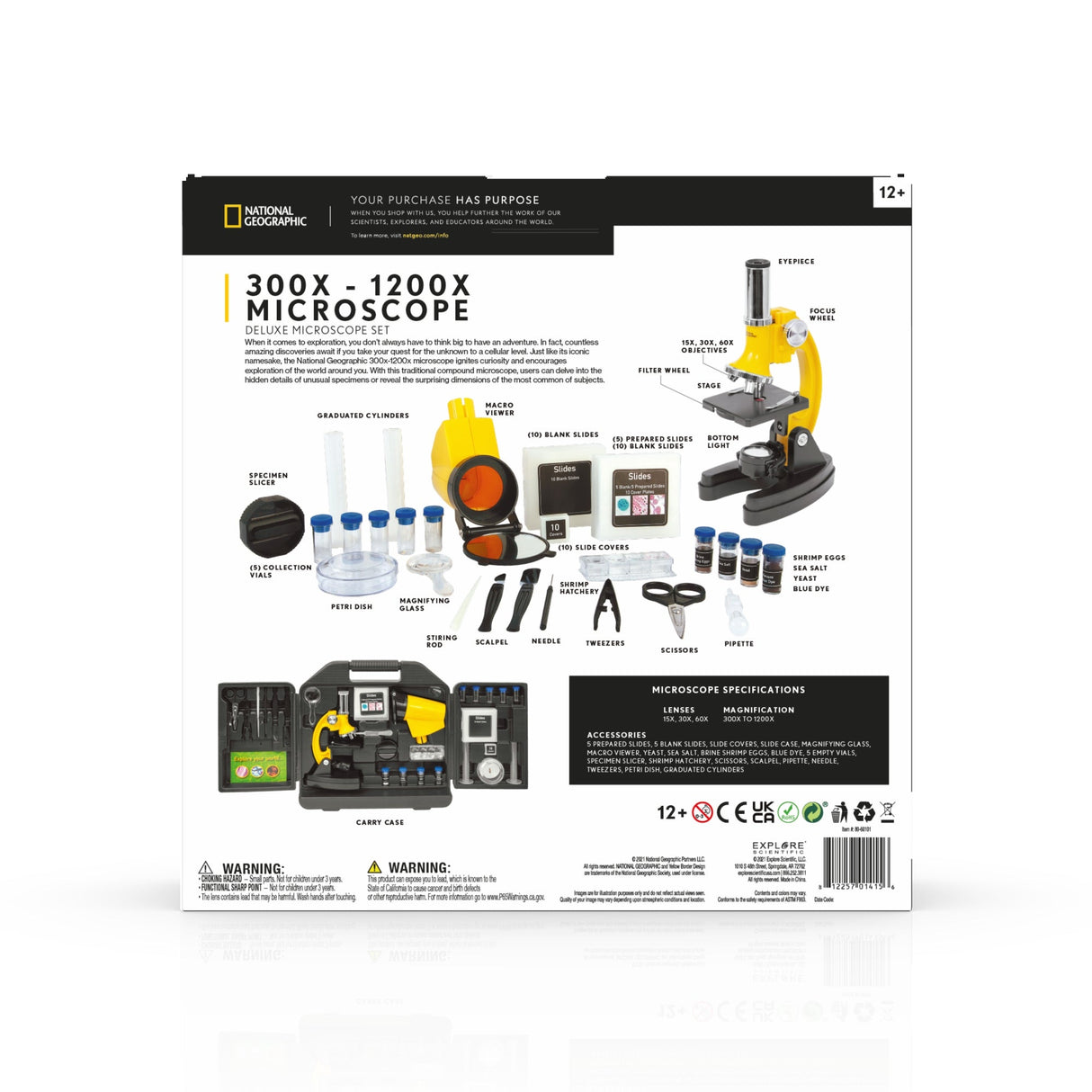 National Geographic 300x-1200x Microscope with Hard Case