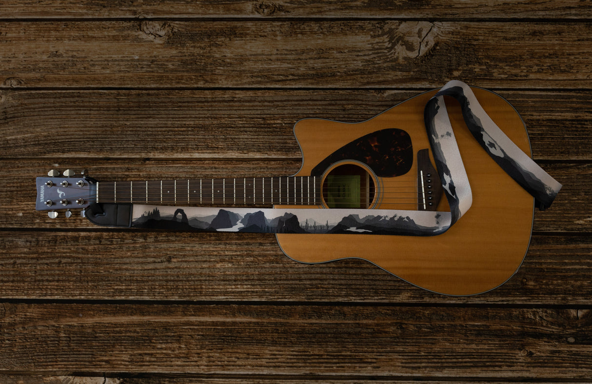 Parks in Black and White Guitar Strap