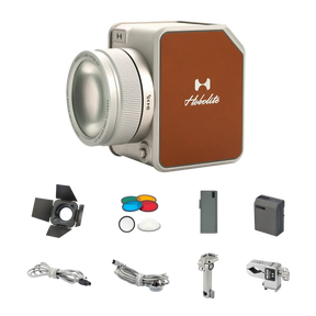 Hobolite Avant 100W Bi-Color LED lighting kit with barn doors, gels, diffuser, battery, cables, mount, and tripod.