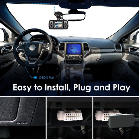 Rexing Dash Cam Hardwire Kit with OBD Interface, 24/7 Parking Mode, ACC Detection, Low Voltage Protection, 12V-30V to 5V/3A, 10.5ft Type C Cable
