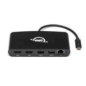 OWC 5-Port Thunderbolt 3 mini Dock Bus-Powered 2x HDMI 1x USB 3 1x USB 2 Ethernet 1000BT