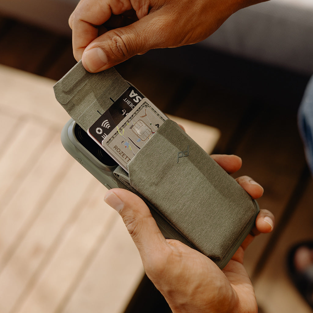 Mobile Wallet | Stand Wallet | Sage | Fabric