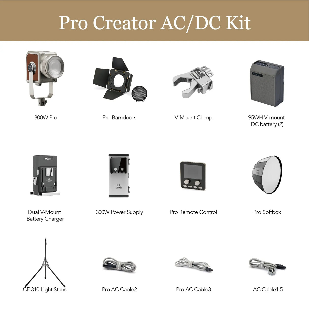 Hobolite Pro 300W LED Photography Light Kit
